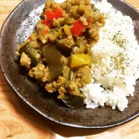 Snapdishの料理写真:夏野菜のドライカレー|みりさん