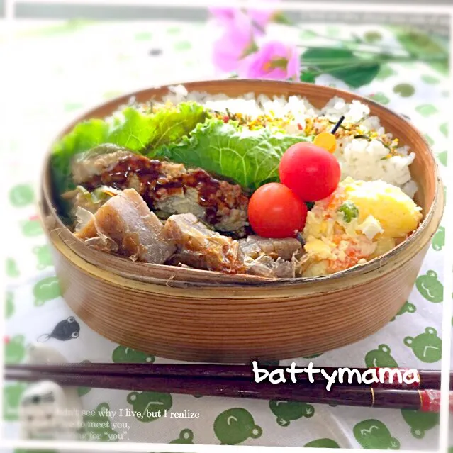 Snapdishの料理写真:甘長ししとう(甘とう美人)の肉詰め弁当～♡ #battymamaの節約しても美味しいお弁当|ばってぃーまま＠♪さん