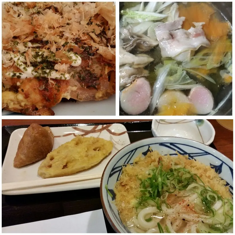 ５日朝昼兼でお好み焼き、夜は鍋野菜たっぷり６日丸亀製麺かけうどん|こやっこさん