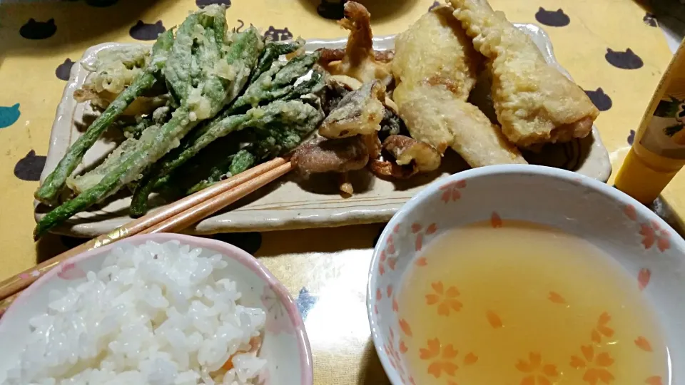 父さん退院、自宅の最初のご飯天ぷら定食|こやっこさん