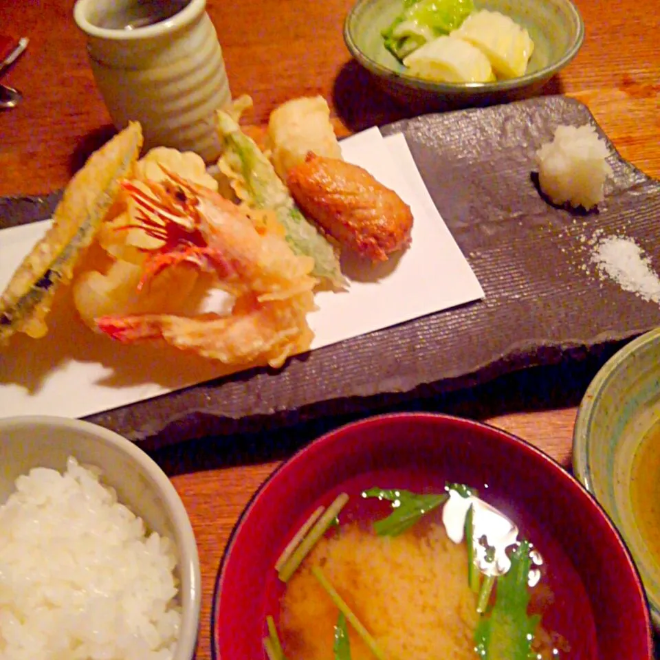 銀平で天ぷら定食ランチ🎵|うたかた。さん