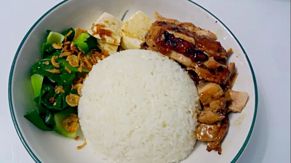 Grilled Soya Chicken with boiled veg & tofu|🌷lynnlicious🌷さん