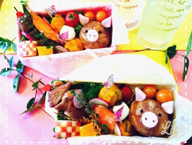 娘とわたしのお弁当 0613 🐷🍎🍊昨日の肉巻き 失敗からのリベンジ✨|chiaki3（平川ちあき）さん