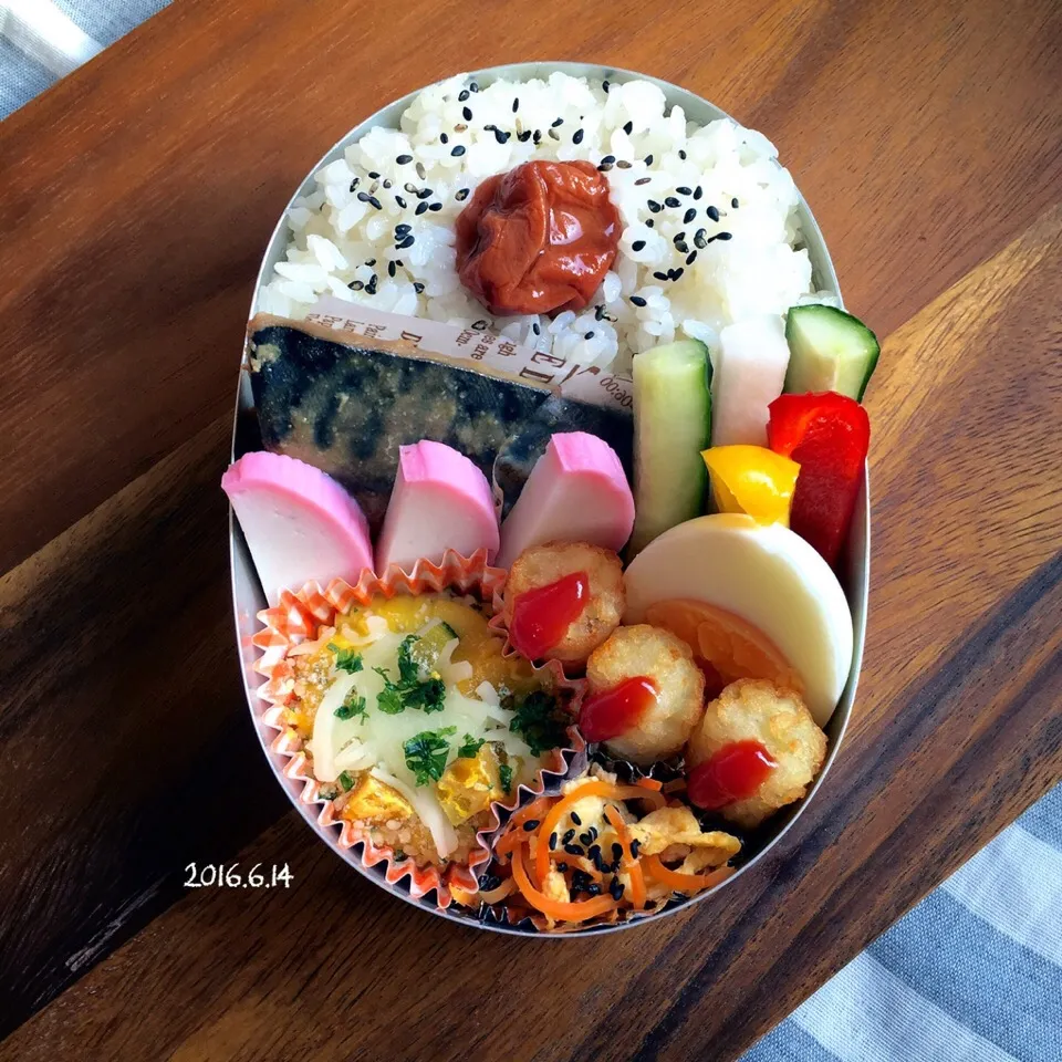 メインはさばの味噌煮♩だんなさん弁当|さと⋆さん