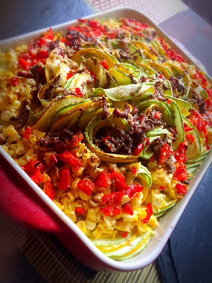 モリモリ食べれる焼き野菜 夏野菜をふんだんに使い焼き上げたました😋オリーブオイルのクリームチーズ漬けで味付け|佐野未起さん