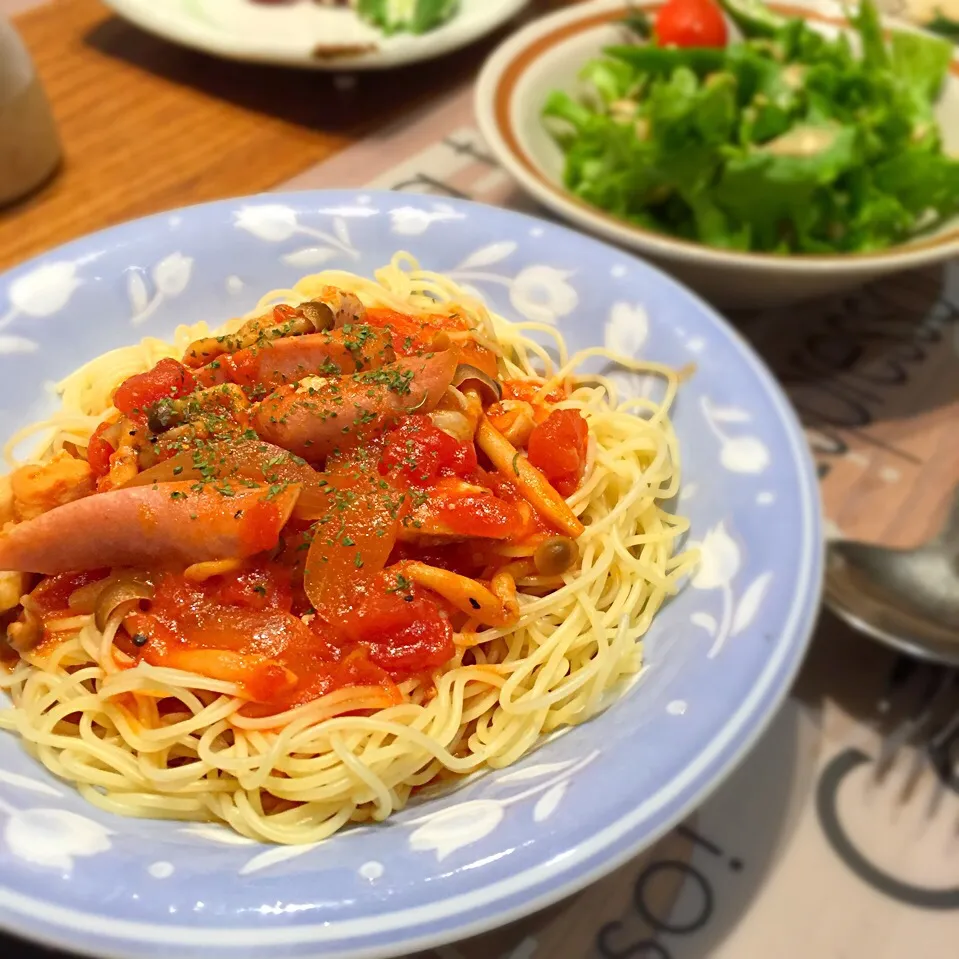 トマトソーススパゲティ🍝|sakyu☆さん