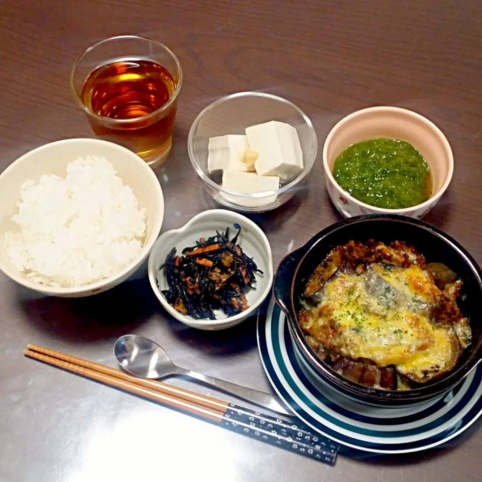 茄子のミートソース焼きの夜ご飯♡|Mami.Nさん