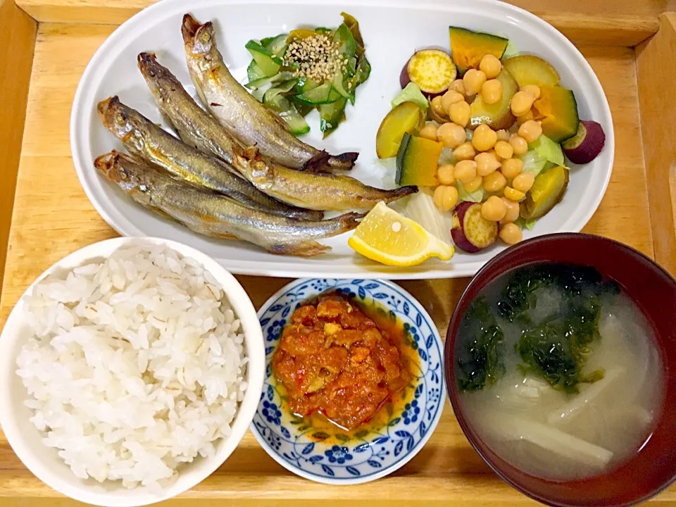 晩ご飯🐟ししゃも好き！|かわちさん