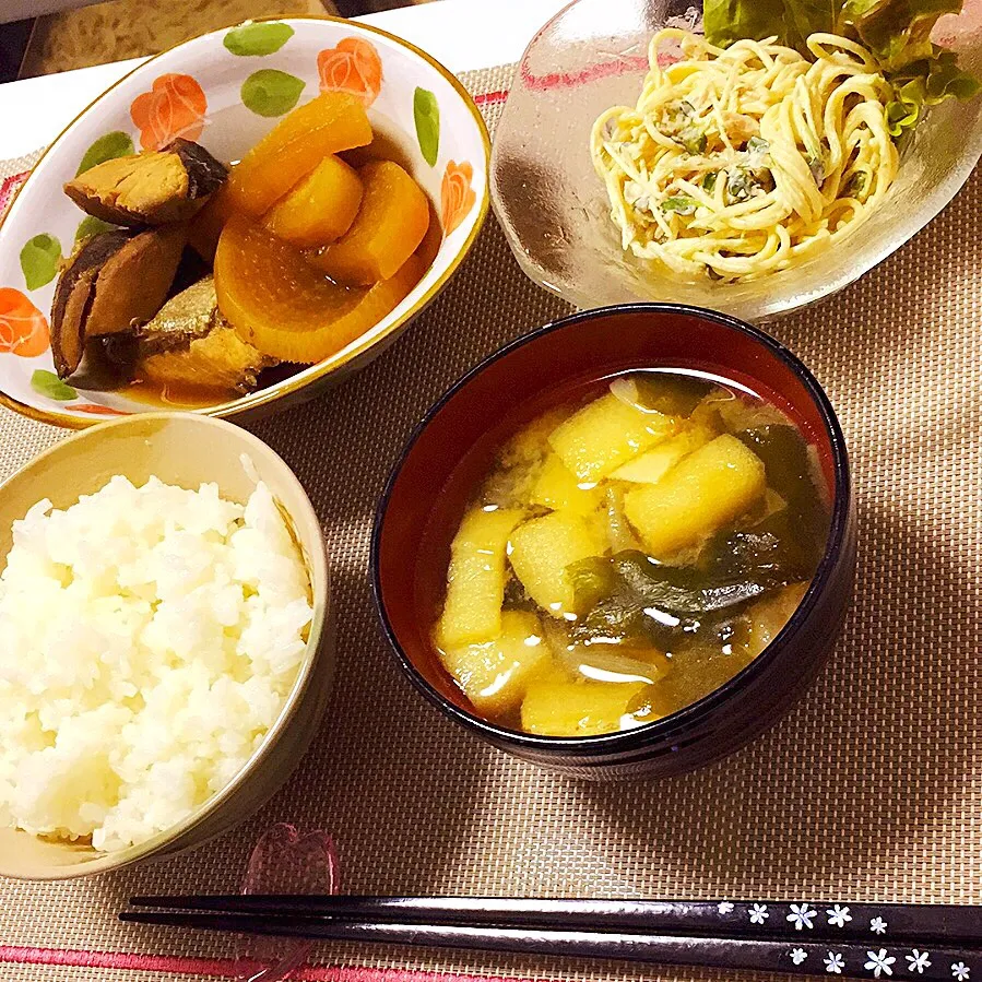 ブリ大根
パスタサラダ
お味噌汁|OGIPAINさん