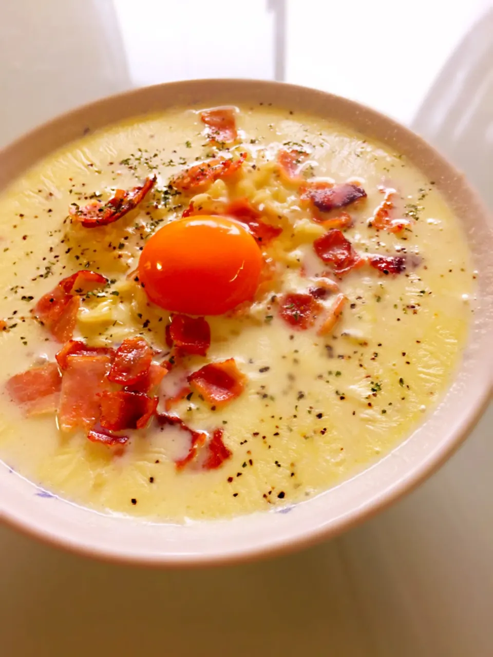 2016/06/15 サッポロ1番塩ラーメンでカルボナーララーメン°˖✧°˖◝( ´͈ ᗨ `͈ )◜˖°✧˖°|愛華さん