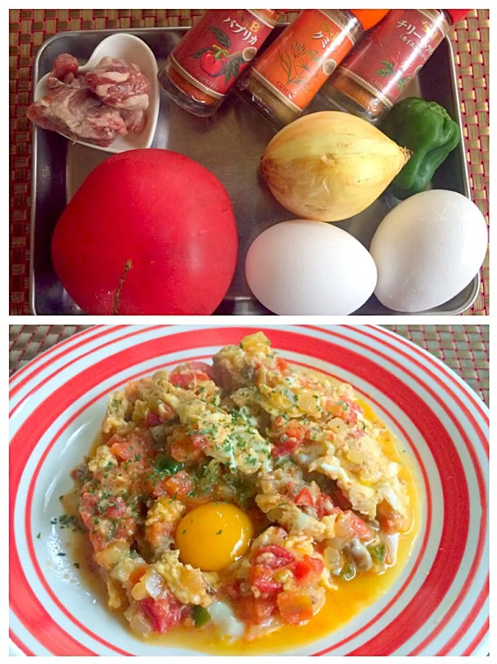 Snapdishの料理写真:Menemen🍳ﾒﾈﾒﾝ<ﾄﾙｺ流ｽｸﾗﾝﾌﾞﾙｴｯｸﾞ>|🌈Ami🍻さん