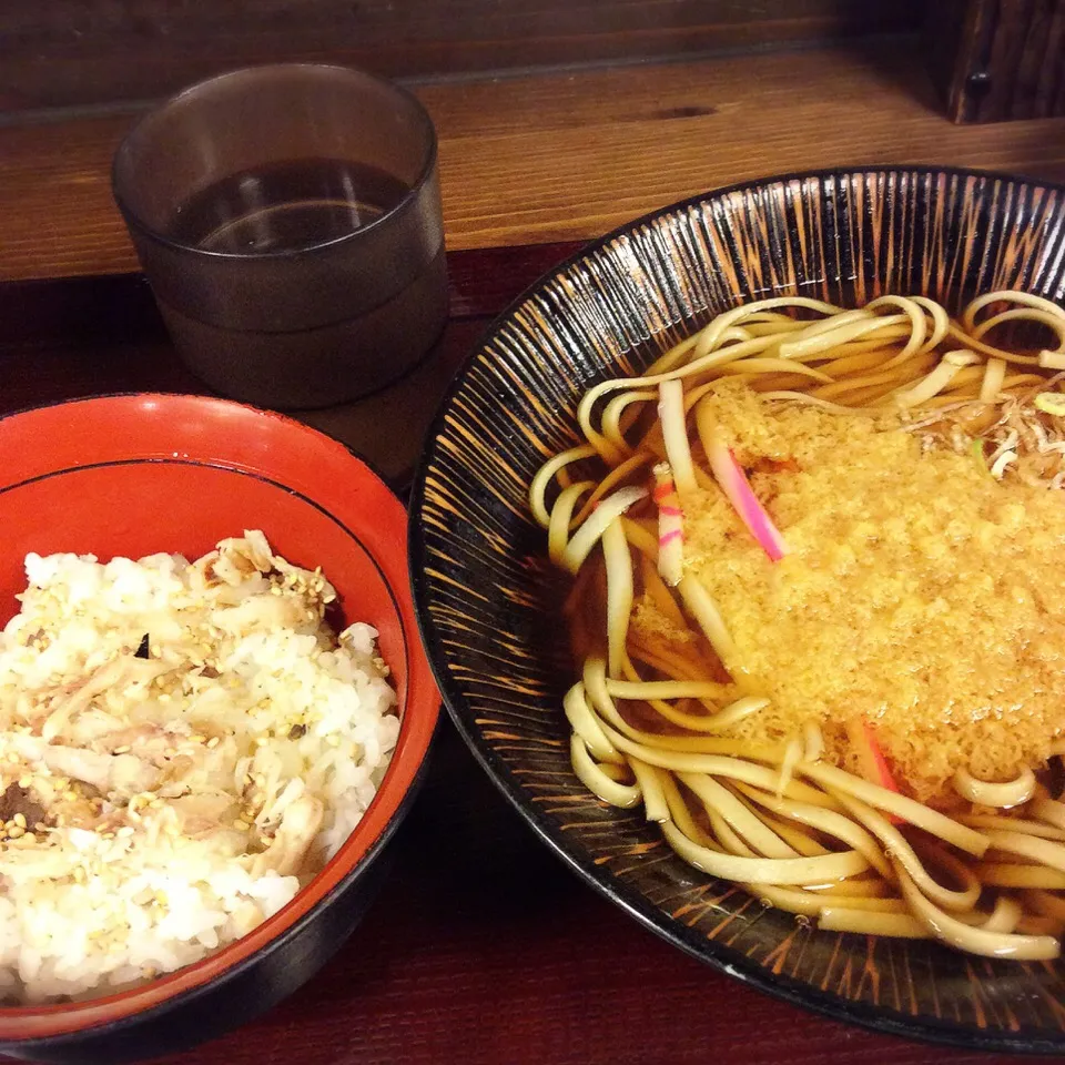 (小)あじ御飯とたぬき蕎麦セット 2016.6.15|キラ姫さん