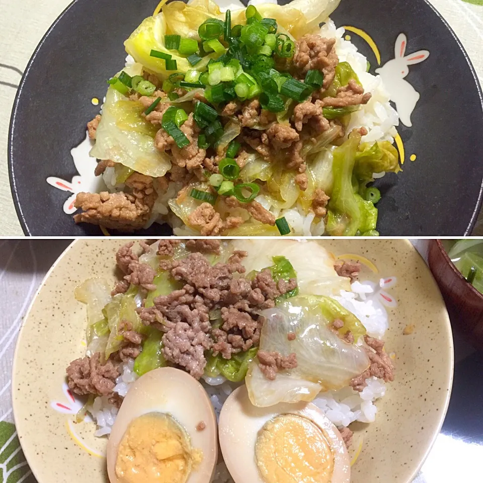 レタス素麺の原型はレタス丼
味玉付きはお子様、大人は卵なし😅|tabyさん