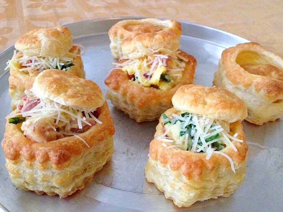 Egg~spinach~ham pastry shell|🌺IAnneさん