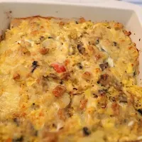 Frittata bake onions cheese bbq chicken tomatoes mushrooms|bovis homesさん