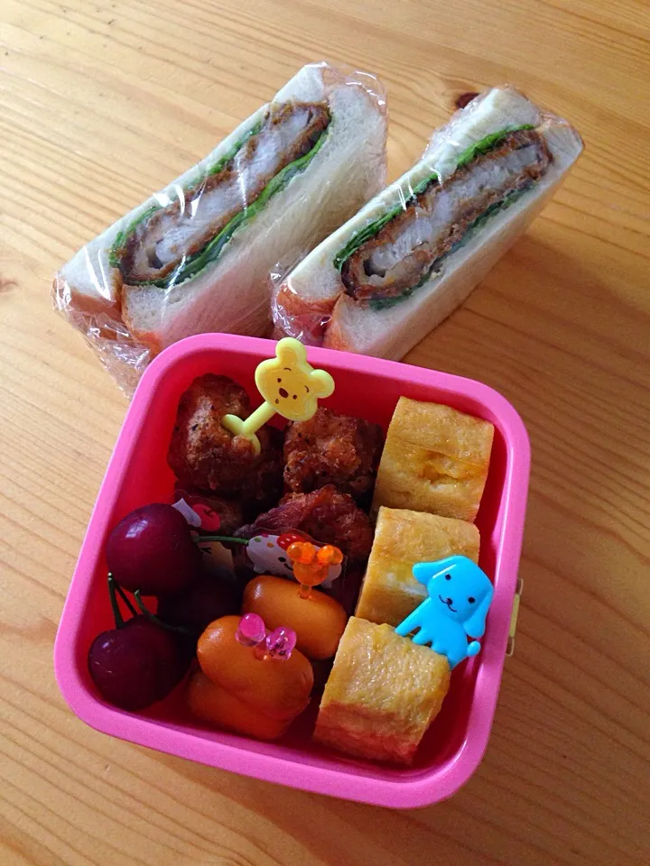 Snapdishの料理写真:6.17カツサンド弁当|まゆさん