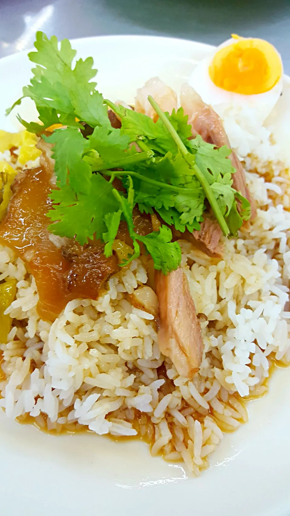 "ข้าวขาหมู" 🐽                               (Stewed pork leg on rice)
ขาหมูแต่เช้าเลยชาน...😅😅|🌴Papa Naughty...(new id)🍹さん