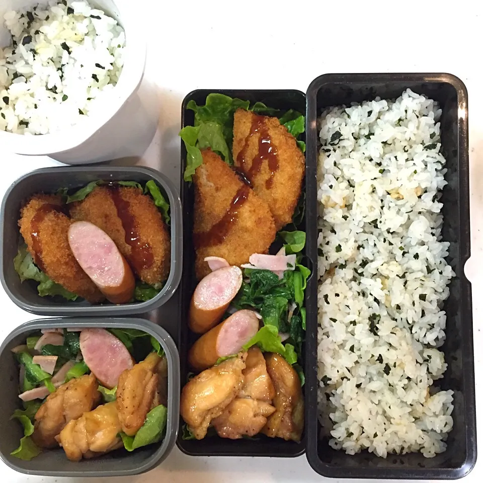 お弁当6/15 コロッケ、ですよトリの照り焼き、わかめご飯|きささん