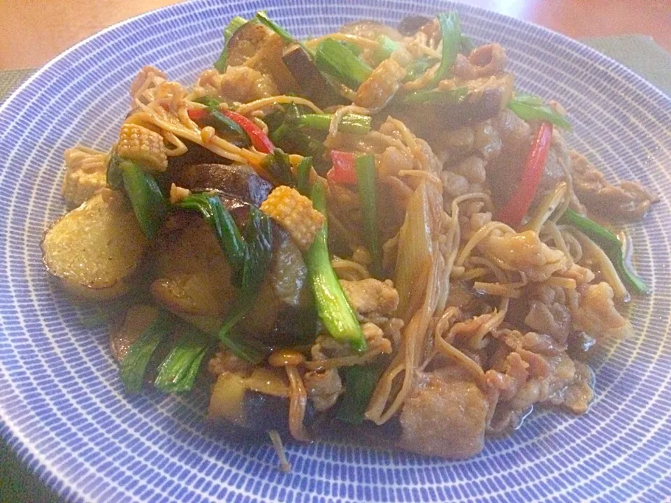 Stir-fried miso pork🍆豚肉とお野菜の味噌炒め|🌈Ami🍻さん