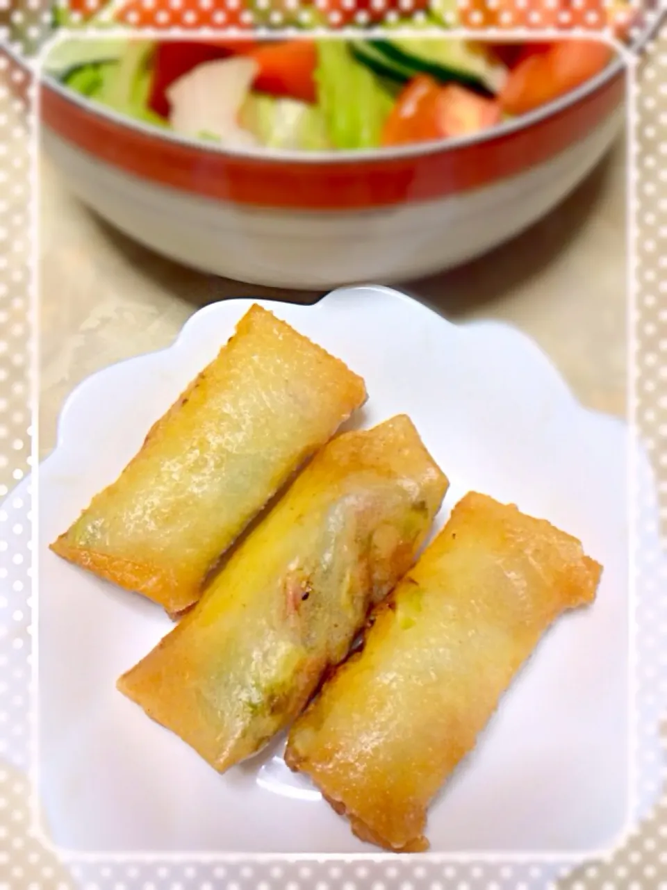 キャベツとベーコンのチーズ春巻き|はるみさん