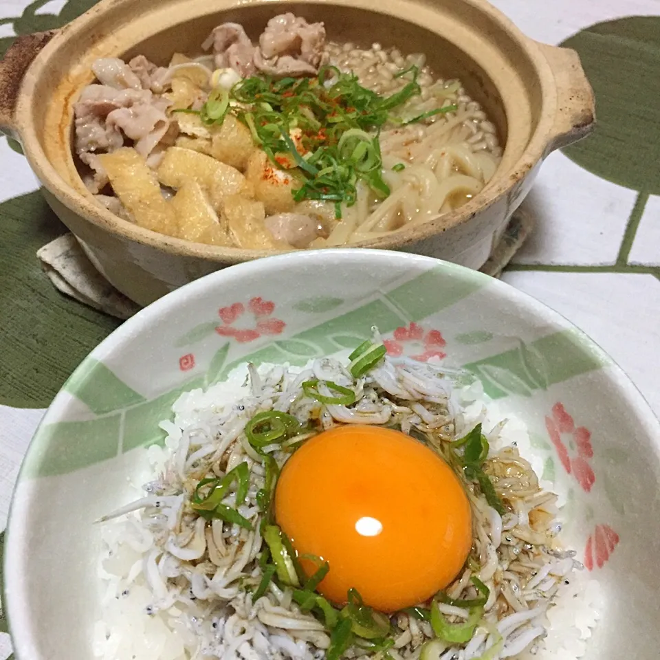 しらす丼と煮込みうどん|よ～さん