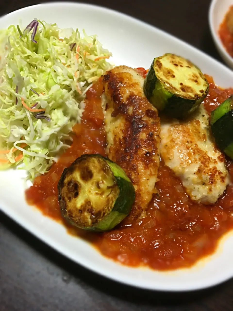 鳥ササミの香草パン粉焼きトマトソース|おおつか さよりさん