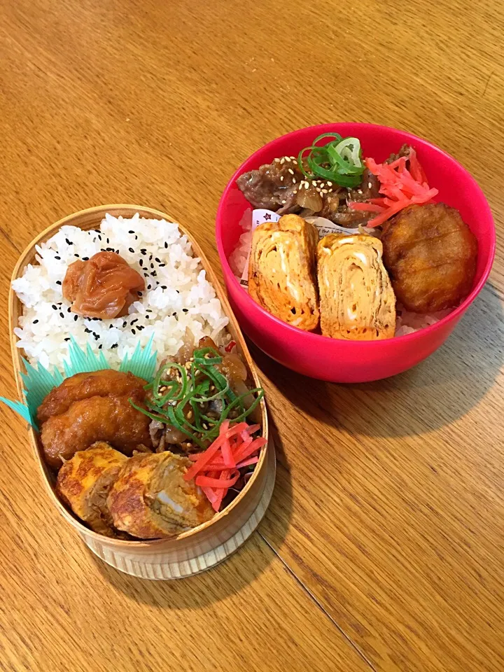 突然言うなよぉ〜‼︎の息子野菜無し焼肉丼弁当|まつださんさん