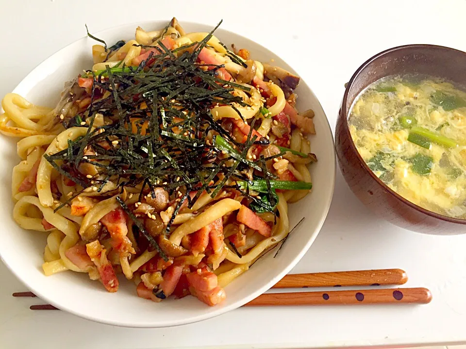 きのこっぷり和風焼うどん|きなこもちさん