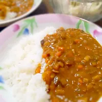 キーマカレー&マカロニサラダ