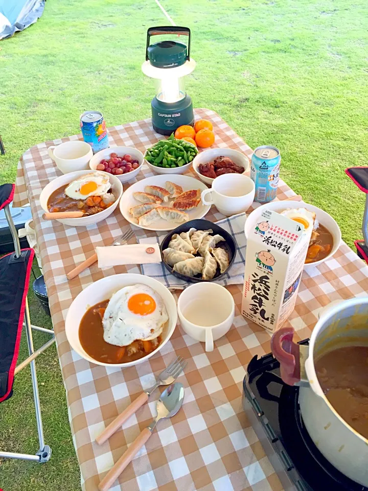 目玉焼きカレー＆浜松餃子|ゆま*さん