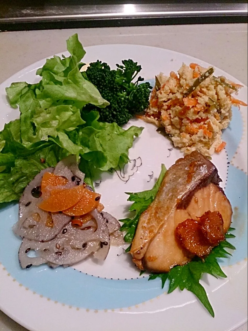 和食プレート #卯の花 #れんこんきんぴら#ぶりの照り焼き|CHIZUさん