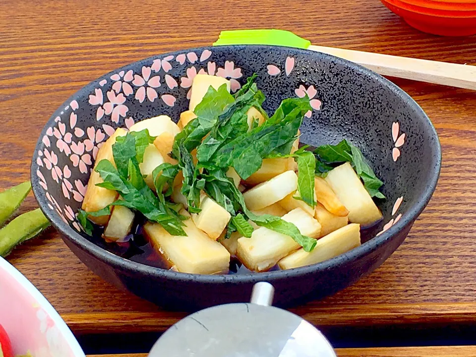 Snapdishの料理写真:長芋のニンニク醤油漬け。|りえさん