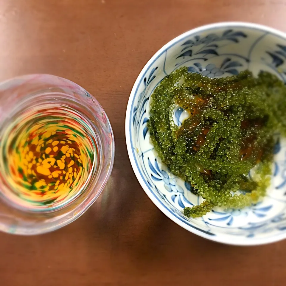 Sea Grapes with Homemade Plum Wine 海ぶどうと自家製梅酒|Mama Kathi Dinerさん