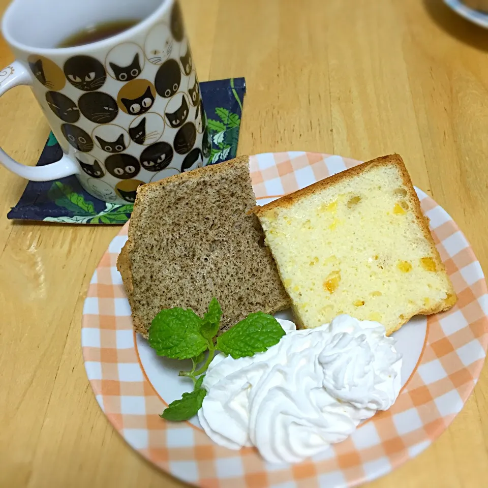 甘夏とアールグレイのシフォンケーキと八朔の紅茶|りんごっちさん