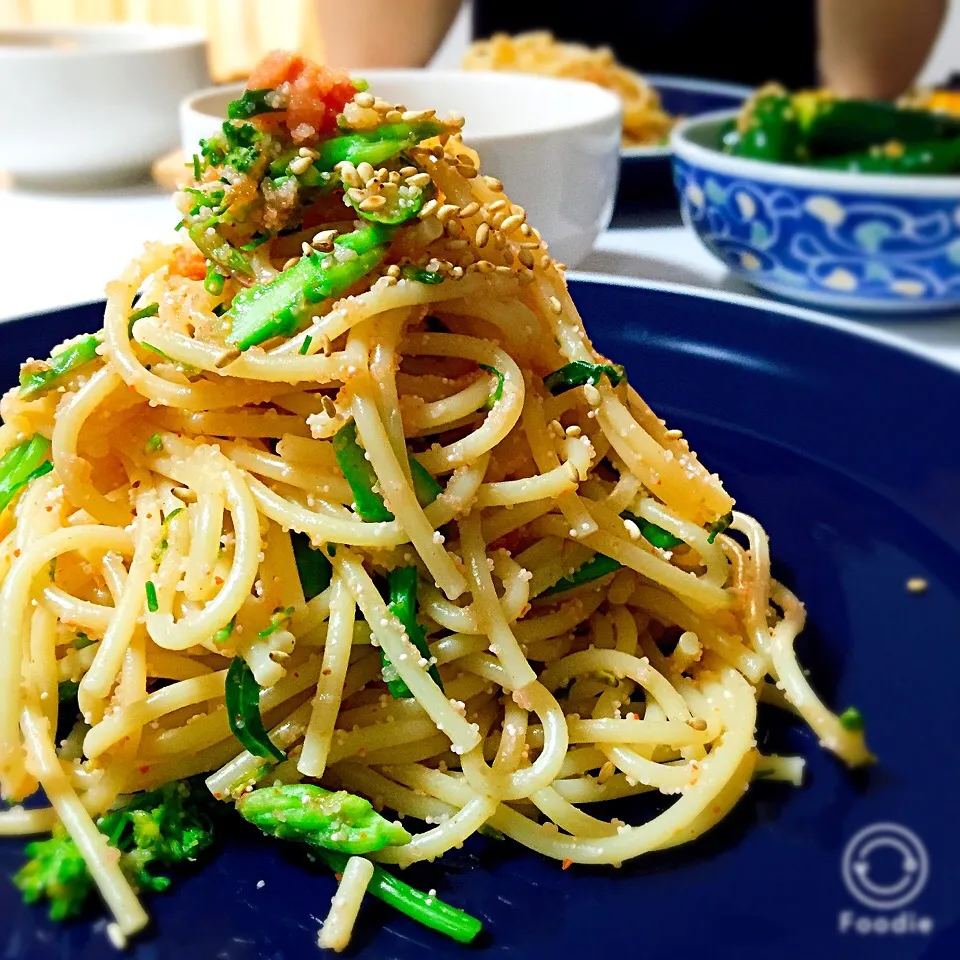 さっぱり明太子とアスパラのパスタ|にこりんさん