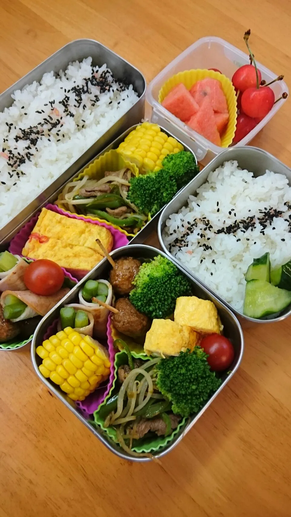 6月20日牛肉のピーマンの炒め物とカニ玉子焼き弁当|あけみさん