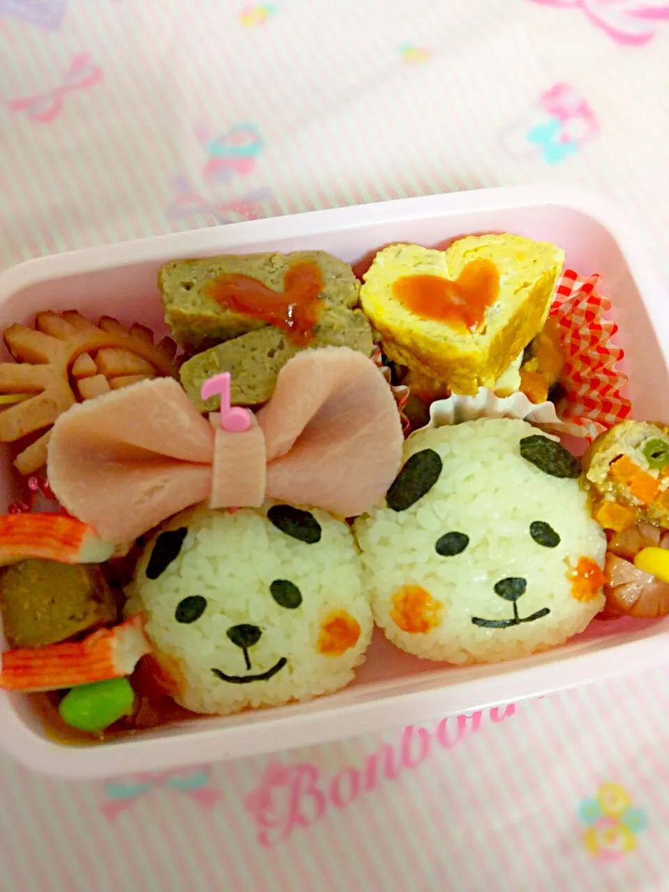 上娘お弁当☆ラブラブぱんだ♥|ひゆりままさん