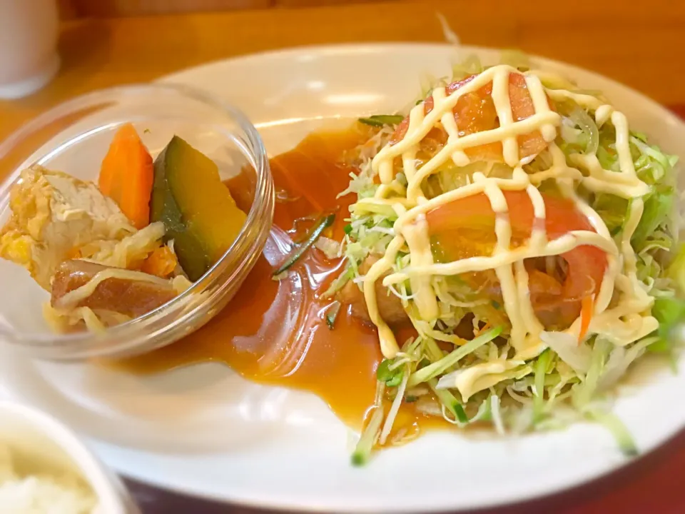 照り焼きチキンサラダ風|茶一郎さん