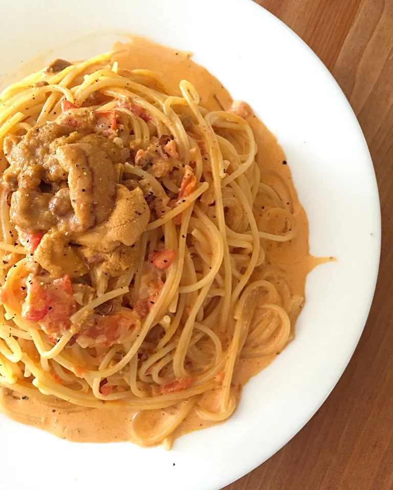 雲丹のトマトクリームパスタ作ったよ🍝|NOMU'S キッチン🍳さん