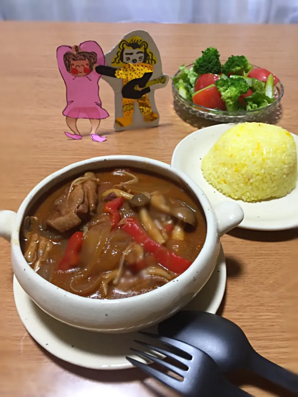 まるまちゃん🙆🍢💕のチキンのデミグラスソース煮 バターライス添え♪お誕生日おめでとう〜＼(^o^)／💖|ボンバーさん