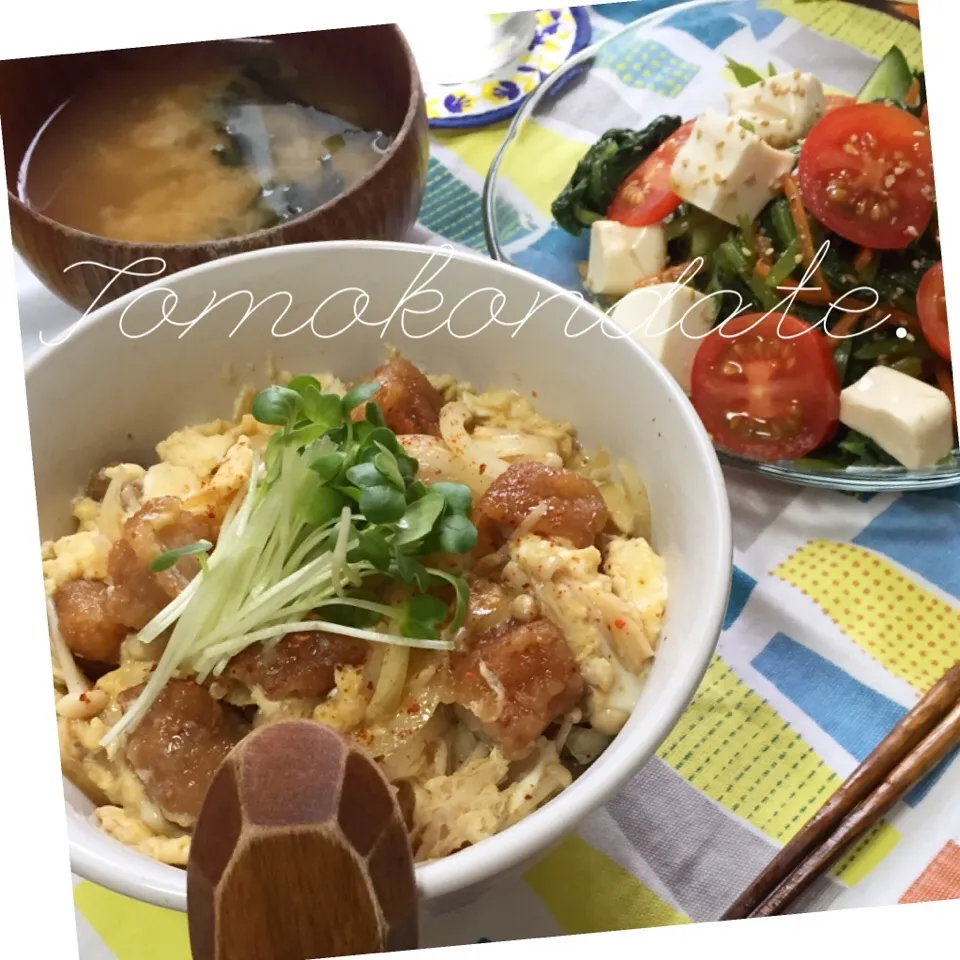 唐揚げの玉子とじ丼🍴♡|🇯🇵ともこちゃん。さん