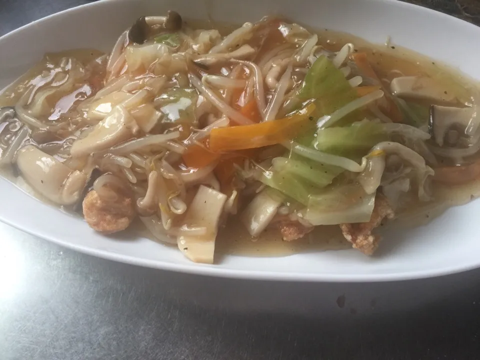 鳥肉唐揚げの野菜あんかけ|かなさん