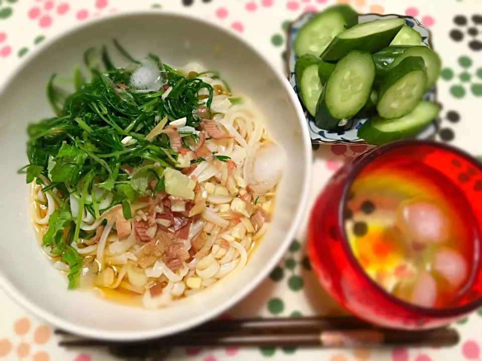 冷やし氷見うどん薬味ぶっかけランチ|churaromaさん