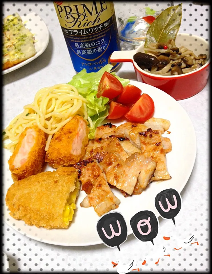 Snapdishの料理写真:夕飯プレート|もっさんさん