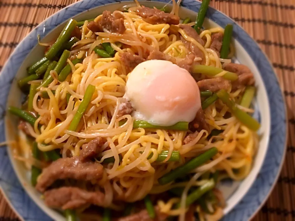 細切り牛肉の広東風焼きそば！|さらば広島の長きまつげ(東京なう)さん