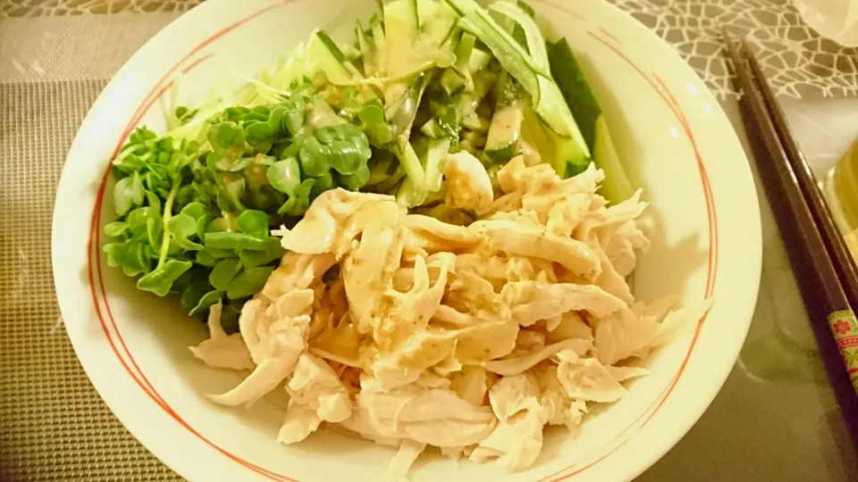 こんにゃく麺で！冷やし中華|ごまさん