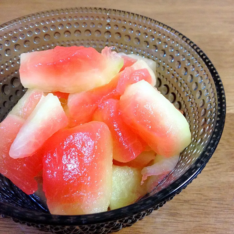 エコで美味しい♪スイカの皮のお漬物|♪なつぱんだ♪さん