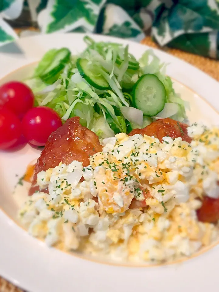 Snapdishの料理写真:あゆ♡の料理 時短☆揚げないチキン南蛮♪|あゆさん