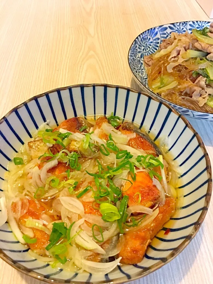 今日の夜ごはん🍴

鮭の南蛮漬け
豚肉と白菜の中華風春雨

鮭の南蛮漬けは持ち寄りにも☺︎︎
今度作って行こう〜💪

ごちそうさまでした🍳|ko.postさん