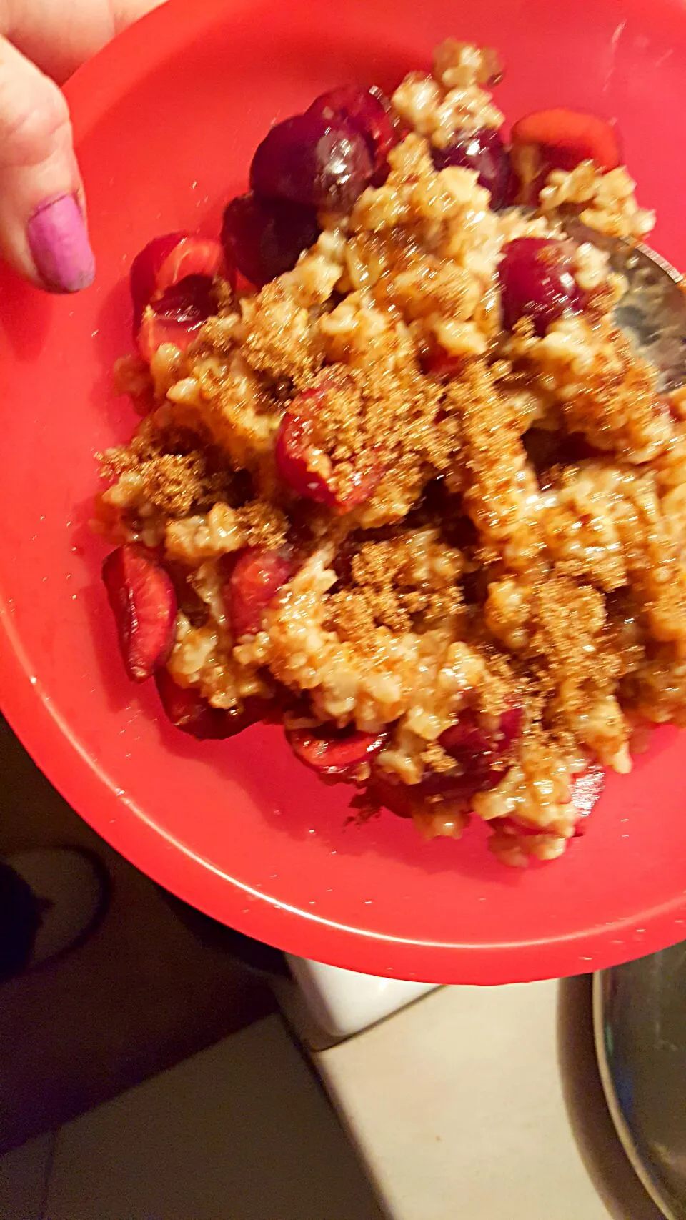 oatmeal with freshly picked cherries|Jessica Cさん